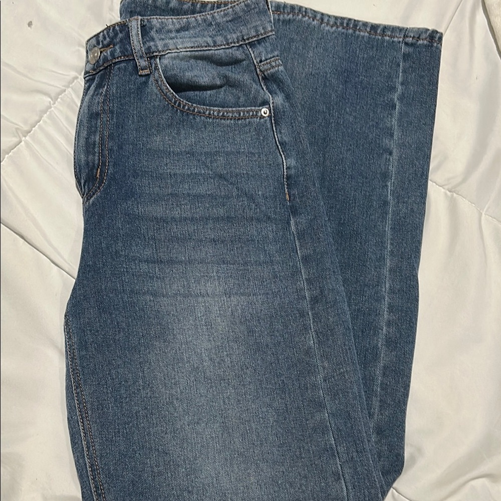 Classic Blue Distressed Denim Jeans